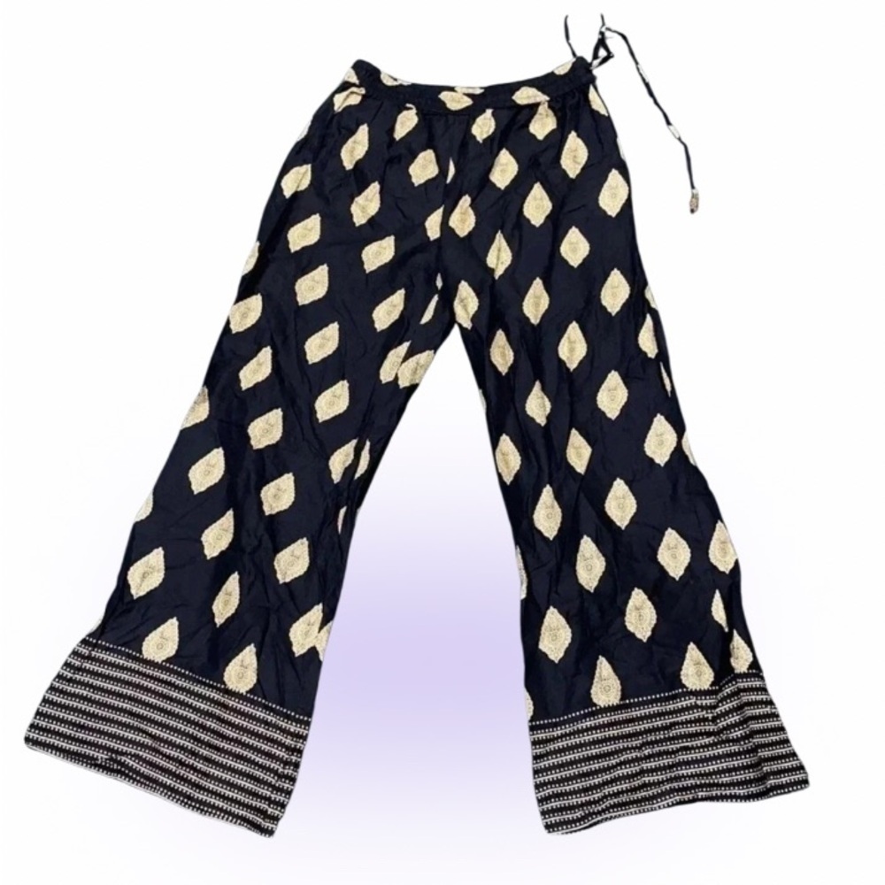 SRISHTI Luxury print palazzo  fit flare casual pants Sz M